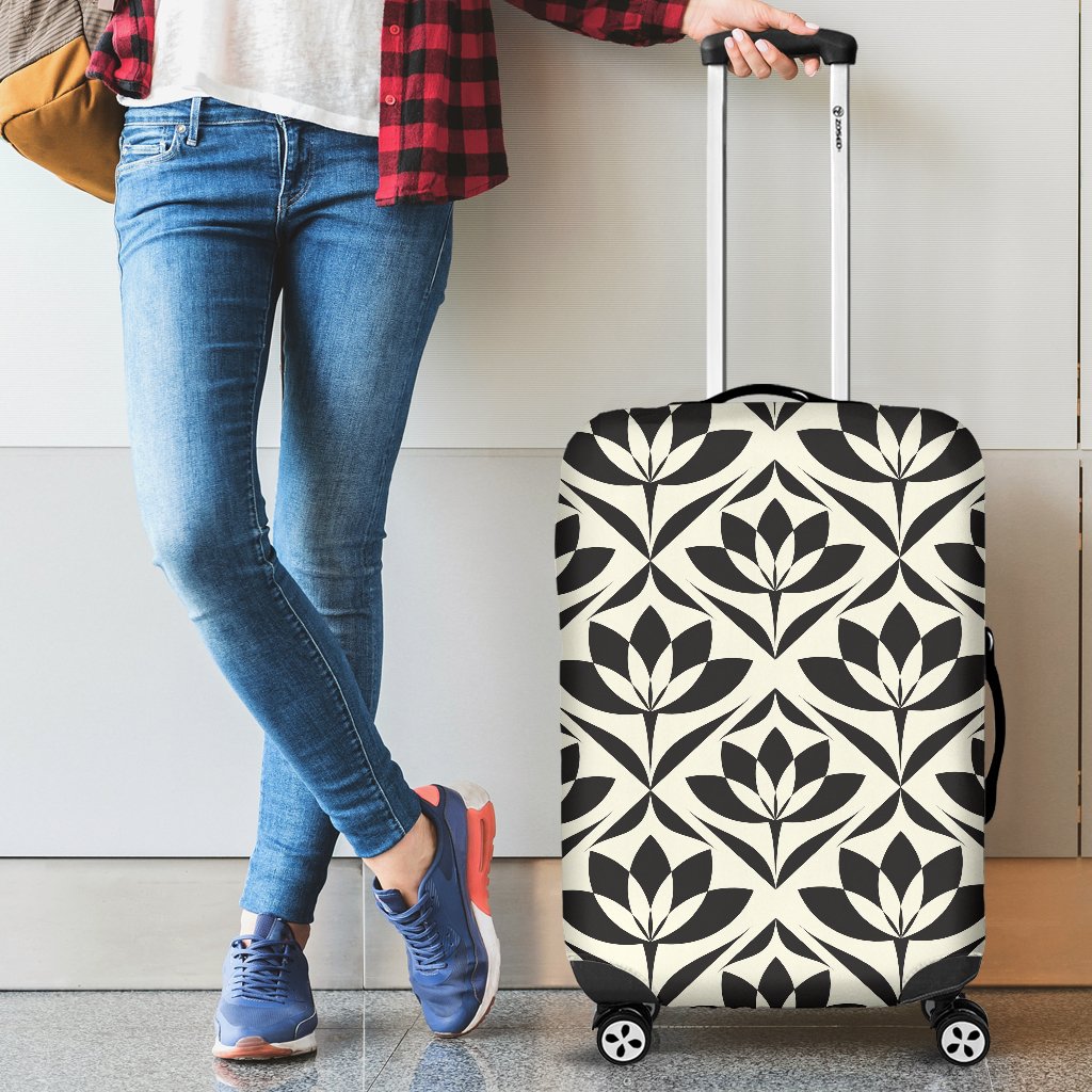Lotus Pattern Print Luggage Cover Protector