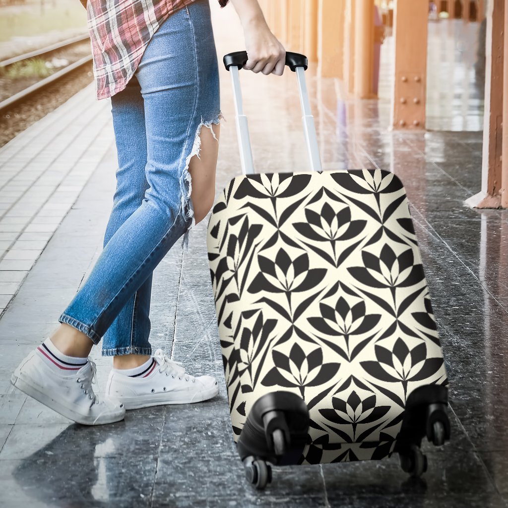 Lotus Pattern Print Luggage Cover Protector