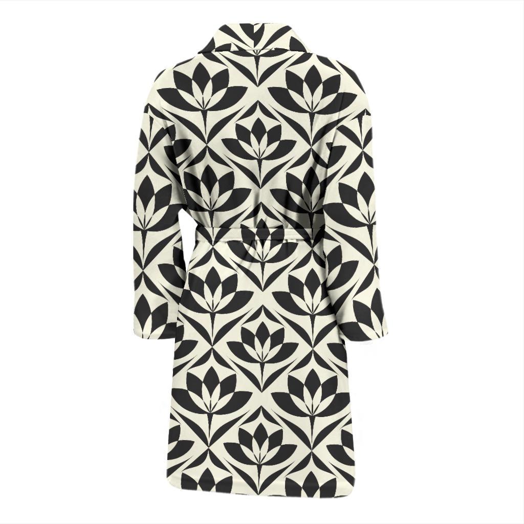 Lotus Pattern Print Men Bath Robe-JTAMIGO.COM