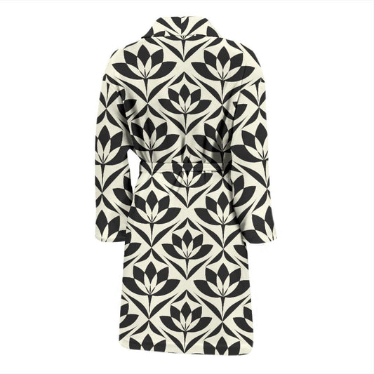 Lotus Pattern Print Men Bath Robe-JTAMIGO.COM