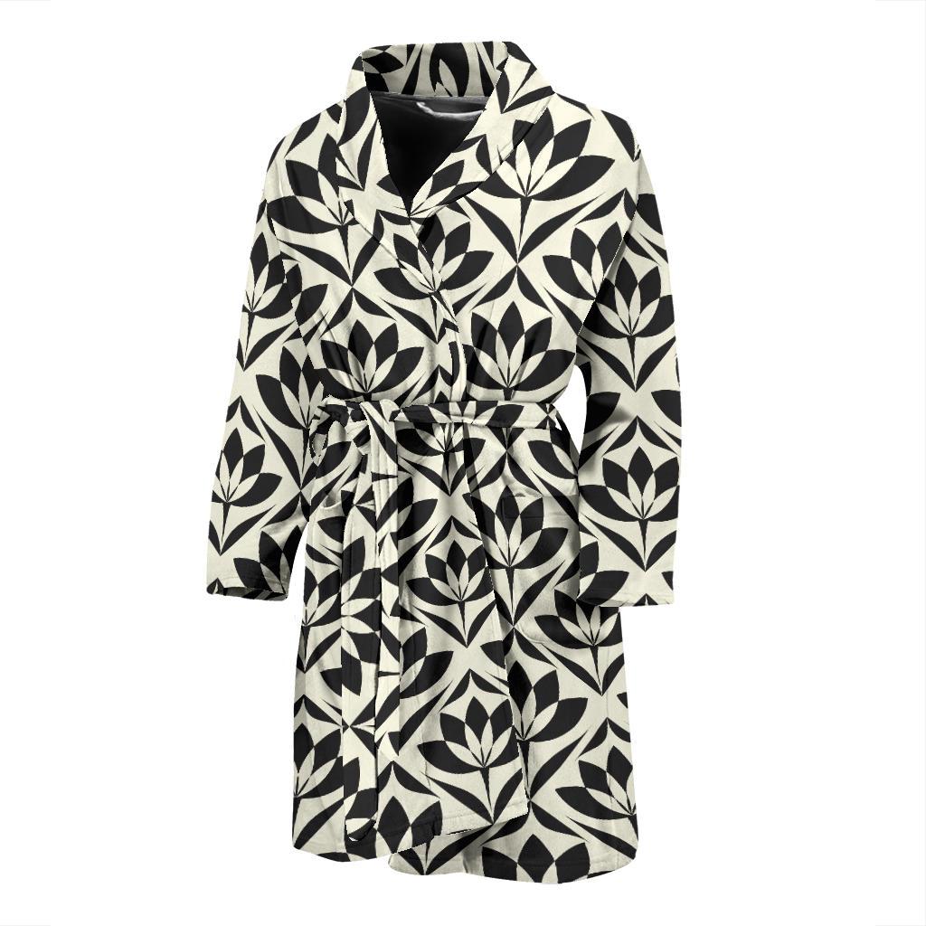 Lotus Pattern Print Men Bath Robe-JTAMIGO.COM