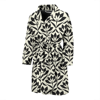Lotus Pattern Print Men Bath Robe-JTAMIGO.COM