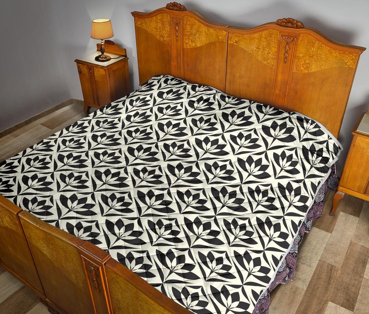 Lotus Pattern Print Premium Quilt-JTAMIGO.COM