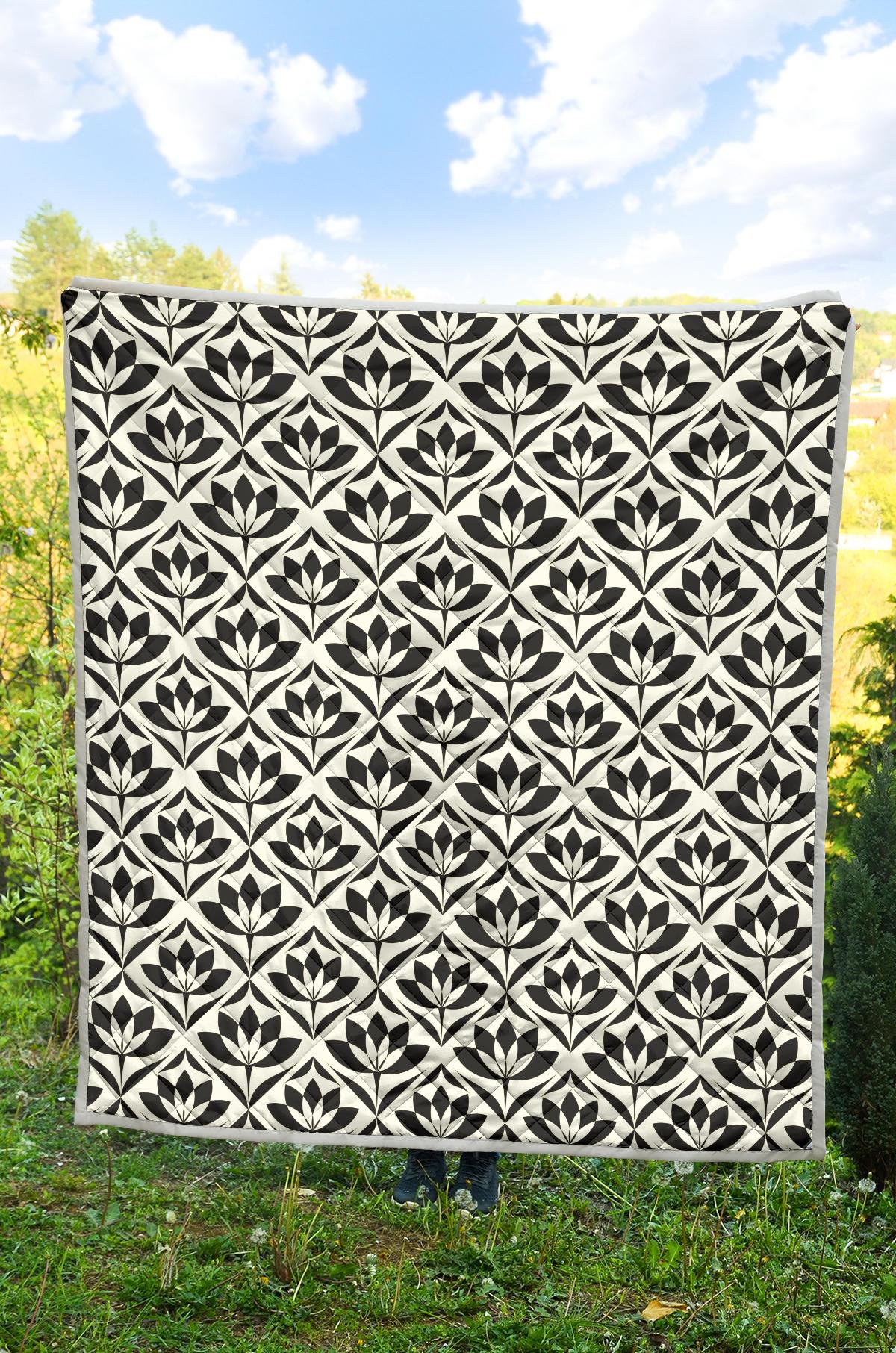Lotus Pattern Print Premium Quilt-JTAMIGO.COM