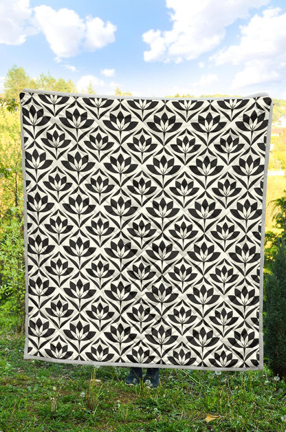 Lotus Pattern Print Premium Quilt-JTAMIGO.COM
