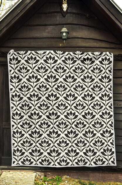 Lotus Pattern Print Premium Quilt-JTAMIGO.COM