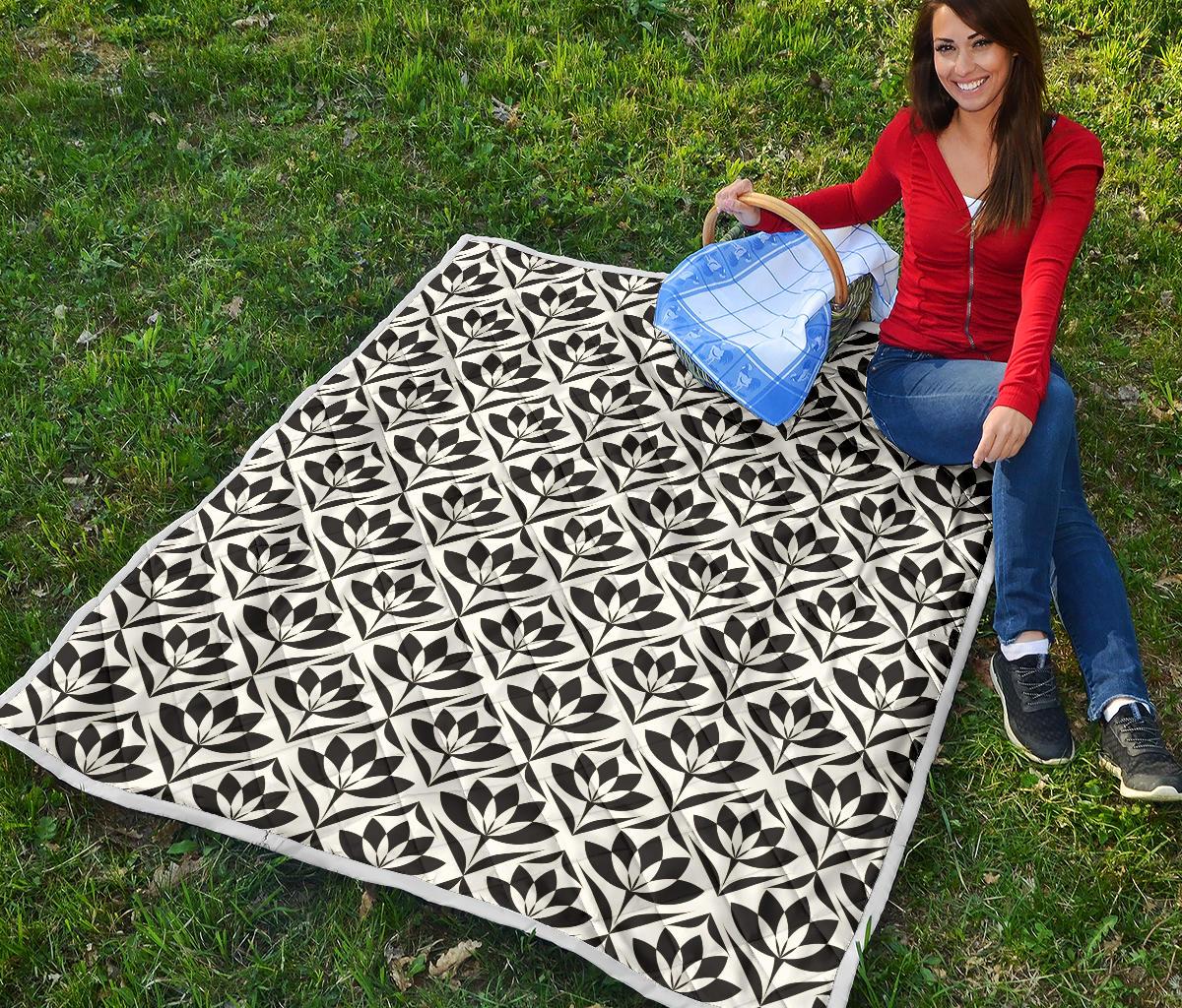 Lotus Pattern Print Premium Quilt-JTAMIGO.COM