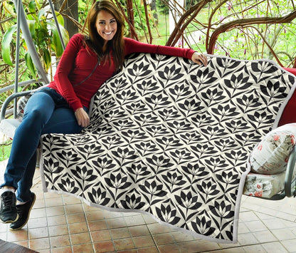 Lotus Pattern Print Premium Quilt-JTAMIGO.COM