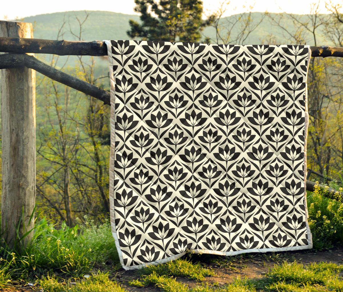 Lotus Pattern Print Premium Quilt-JTAMIGO.COM