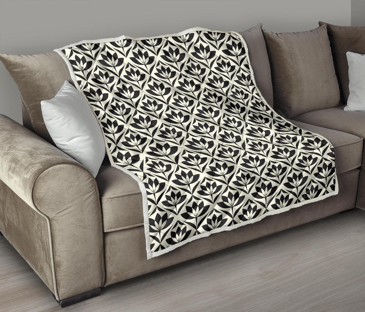 Lotus Pattern Print Premium Quilt-JTAMIGO.COM