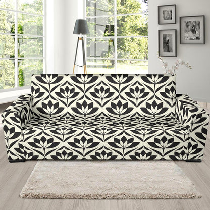 Lotus Pattern Print Sofa Slipcover-JTAMIGO.COM
