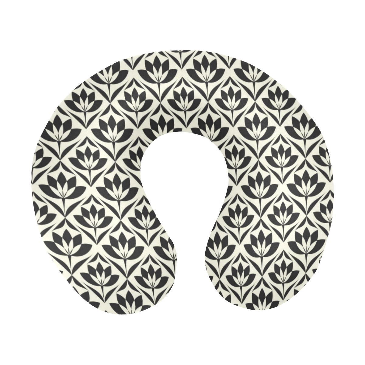 Lotus Pattern Print U-Shaped Travel Neck Pillow-JTAMIGO.COM
