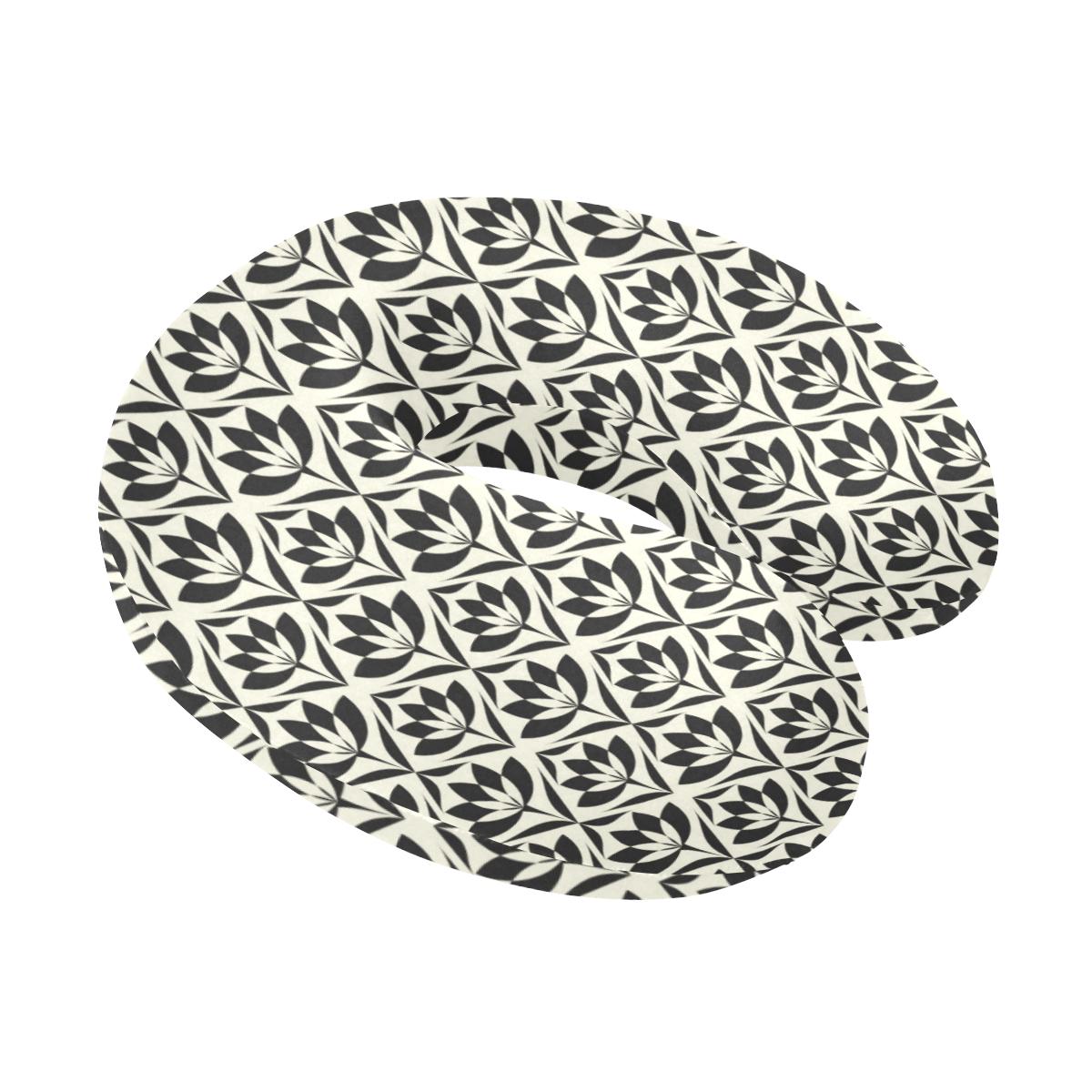 Lotus Pattern Print U-Shaped Travel Neck Pillow-JTAMIGO.COM