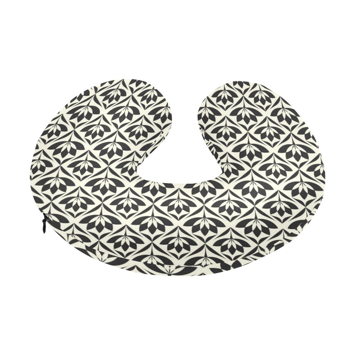Lotus Pattern Print U-Shaped Travel Neck Pillow-JTAMIGO.COM