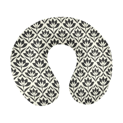 Lotus Pattern Print U-Shaped Travel Neck Pillow-JTAMIGO.COM