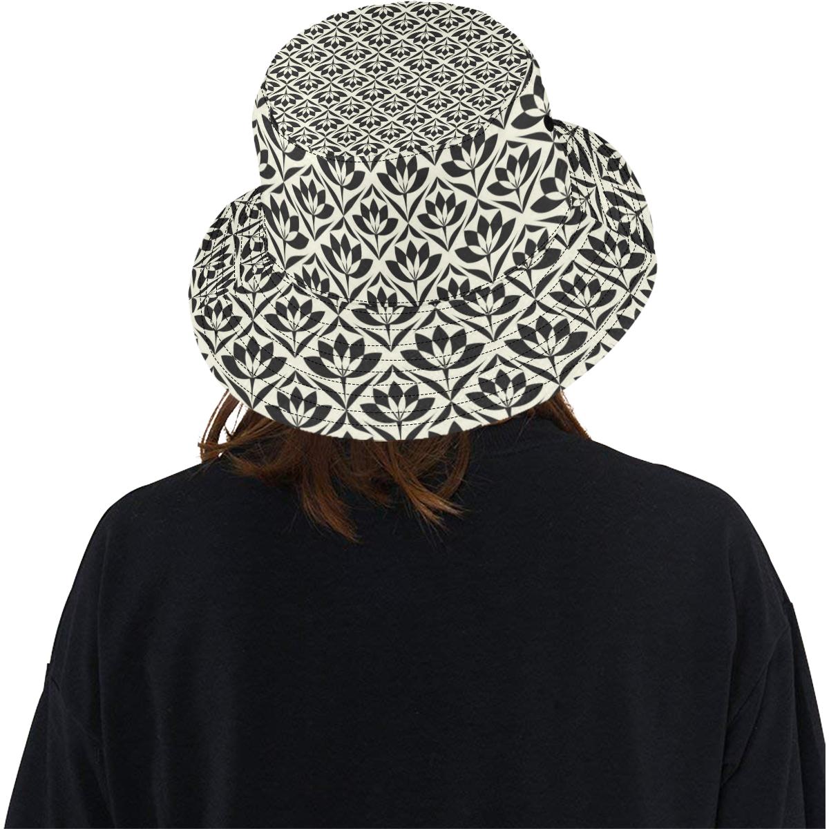Lotus Pattern Print Unisex Bucket Hat