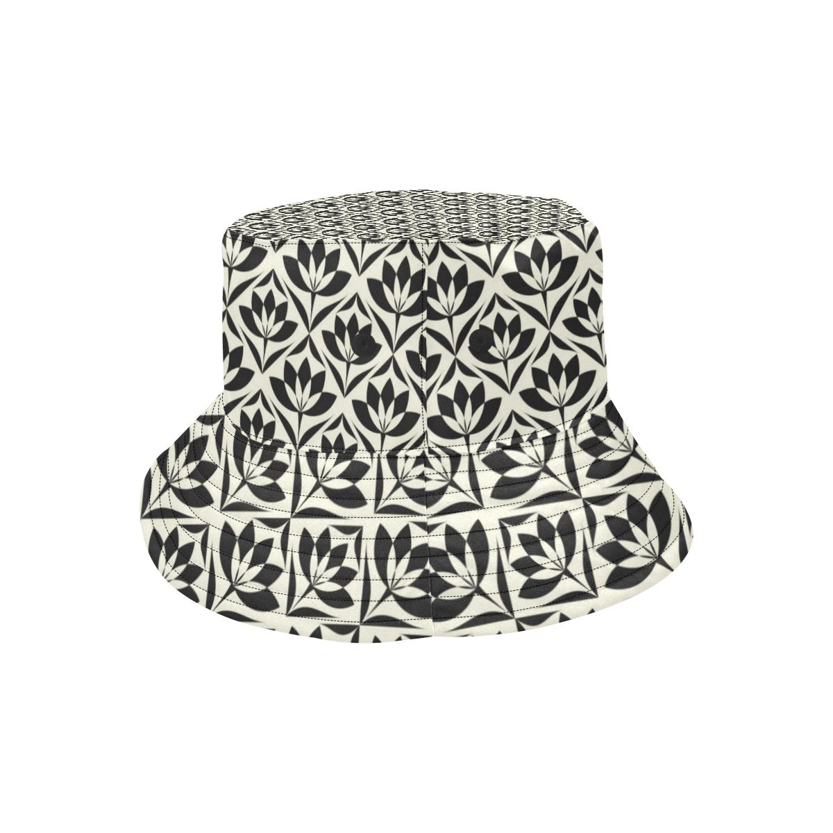 Lotus Pattern Print Unisex Bucket Hat