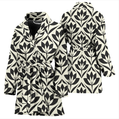 Lotus Pattern Print Women Bath Robe-JTAMIGO.COM