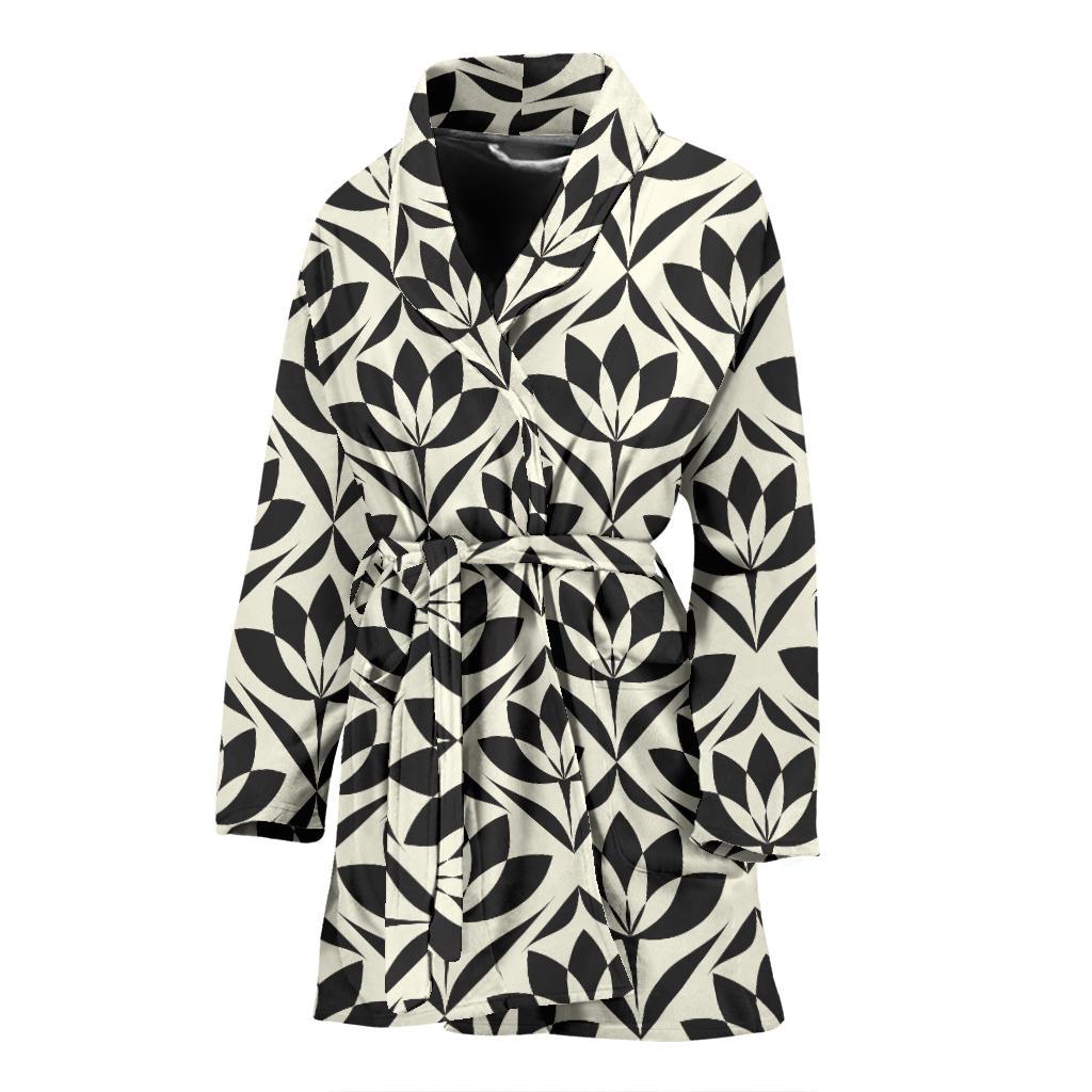 Lotus Pattern Print Women Bath Robe-JTAMIGO.COM