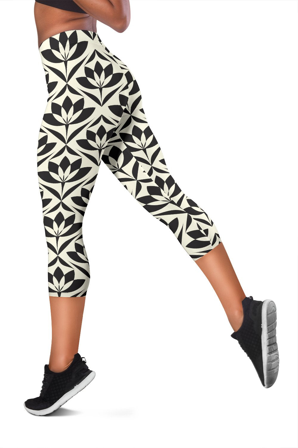 Lotus Pattern Print Women Capris