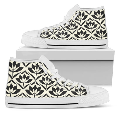 Lotus Pattern Print Women High Top Shoes