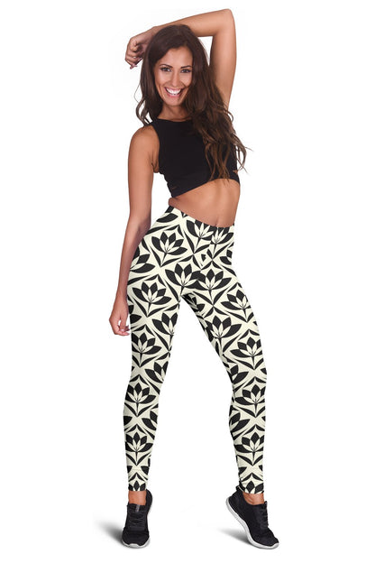 Lotus Pattern Print Women Leggings