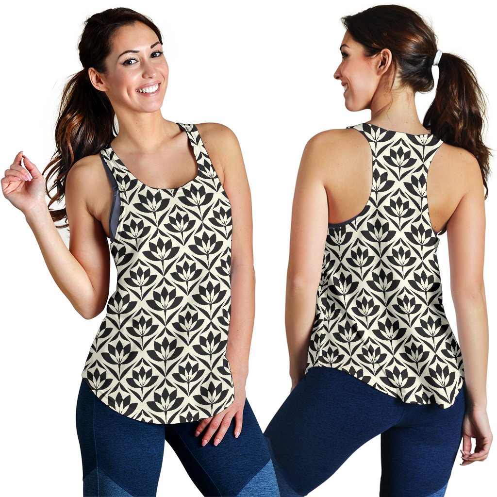 Lotus Pattern Print Women Racerback Tank Top