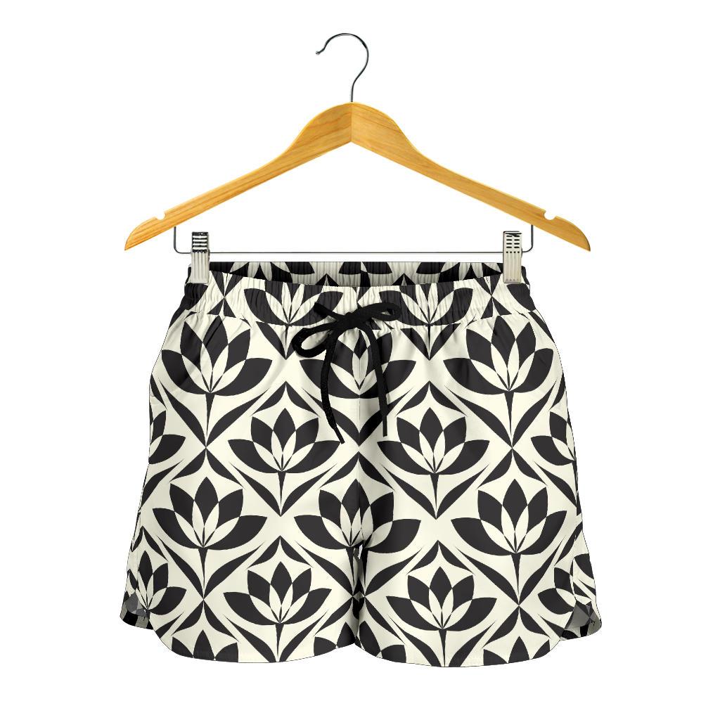 Lotus Pattern Print Women Shorts-JTAMIGO.COM