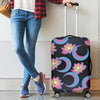 Lotus With Moon Pink Print Themed Luggage Cover Protector