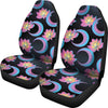 Lotus with Moon Pink Print Themed Universal Fit Car Seat Covers