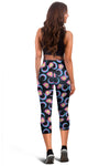 Lotus with Moon Pink Print Themed Women Capris