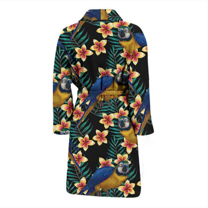 Macaw Pattern Print Design 01 Men Bathrobe-JORJUNE.COM