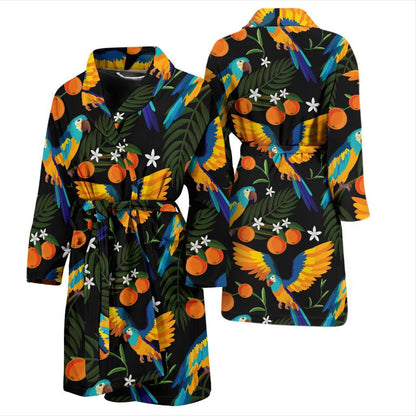 Macaw Pattern Print Design 03 Men Bathrobe-JORJUNE.COM
