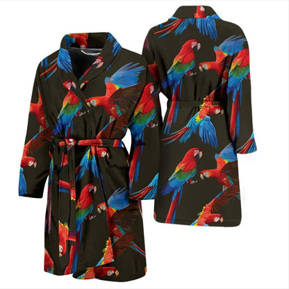 Macaw Pattern Print Design 04 Men Bathrobe-JORJUNE.COM