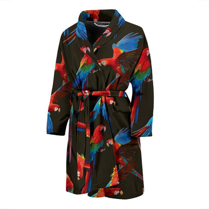 Macaw Pattern Print Design 04 Men Bathrobe-JORJUNE.COM