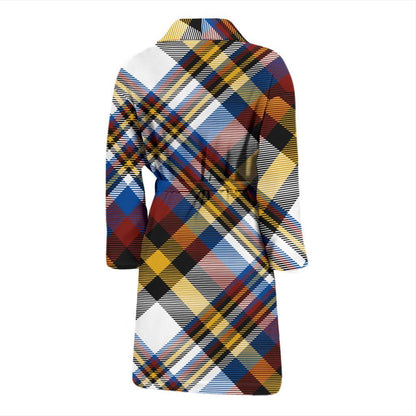 Madras Pattern Print Design 01 Men Bathrobe-JORJUNE.COM