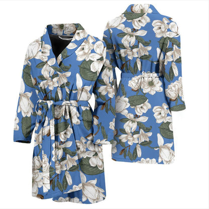 Magnolia Pattern Print Design 01 Men Bathrobe-JORJUNE.COM