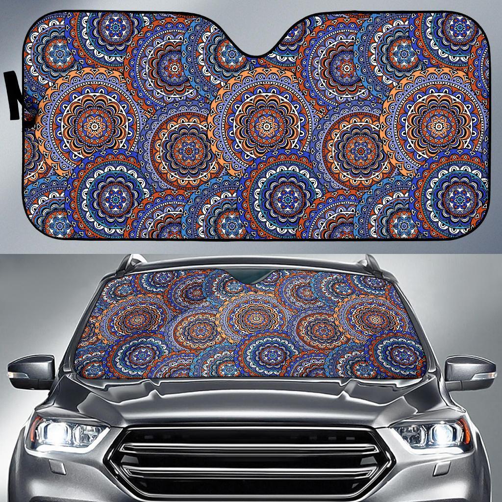 Mandala Boho Chic Design Print Car Sun Shade For Windshield