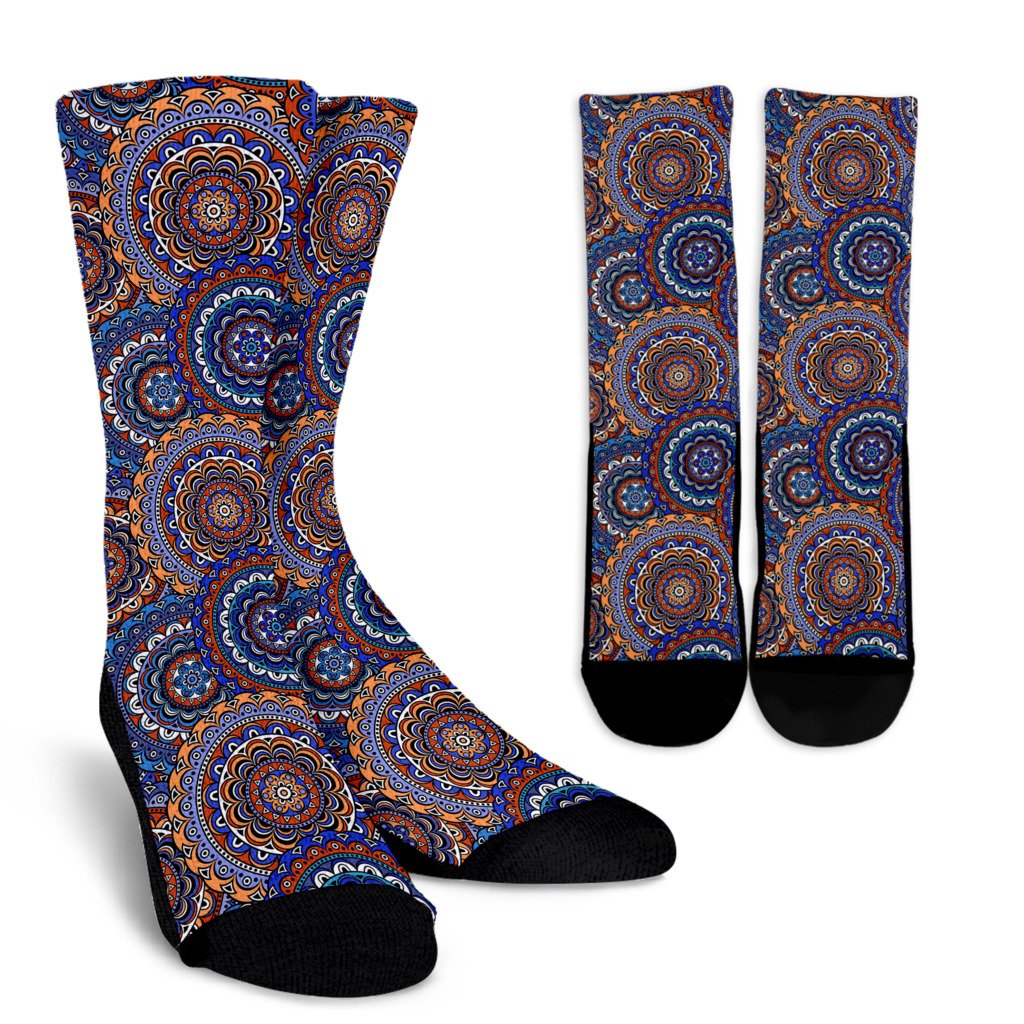 Mandala Boho Chic Design Print Crew Socks
