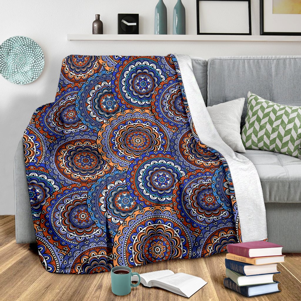 Mandala Boho Chic Design Print Fleece Blanket