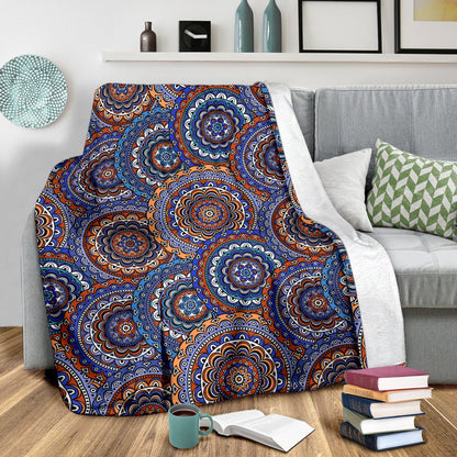 Mandala Boho Chic Design Print Fleece Blanket