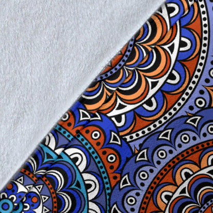 Mandala Boho Chic Design Print Fleece Blanket