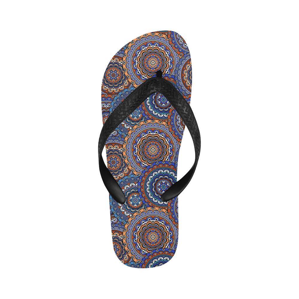 Mandala Boho Chic Design Print Flip Flops-JTAMIGO.COM