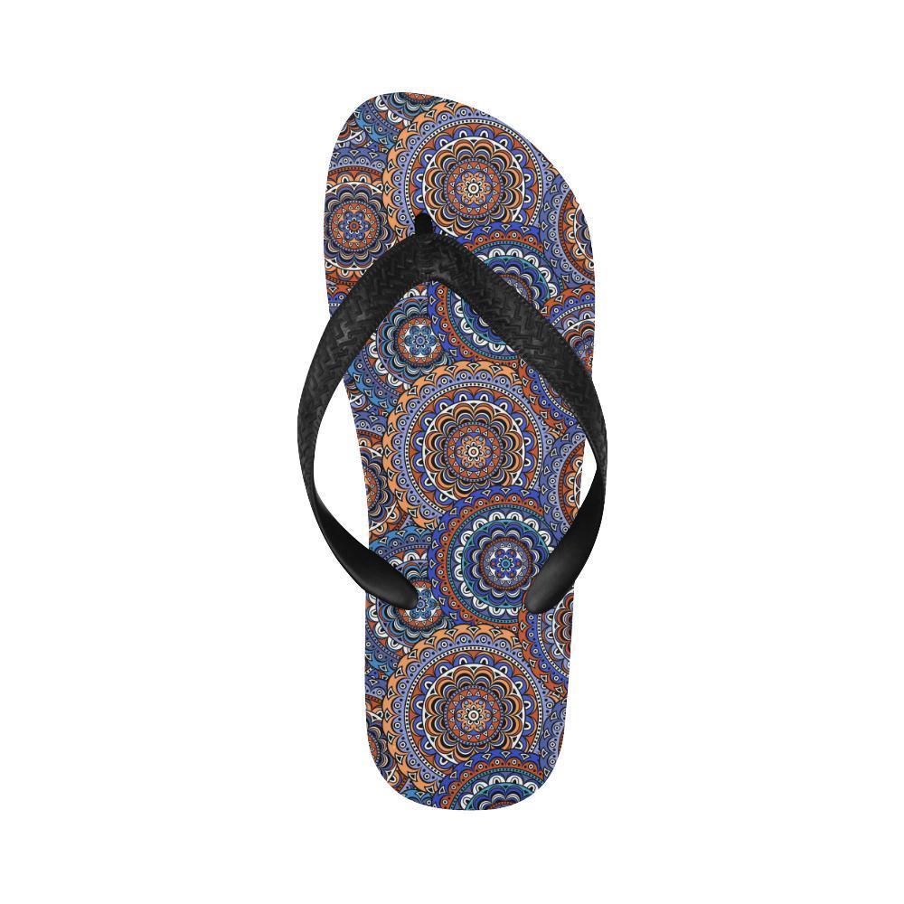 Mandala Boho Chic Design Print Flip Flops-JTAMIGO.COM