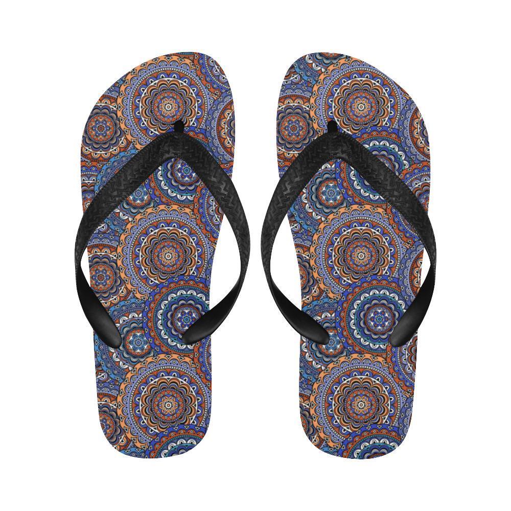Mandala Boho Chic Design Print Flip Flops-JTAMIGO.COM