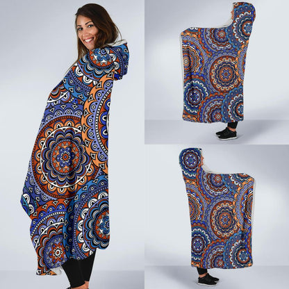 Mandala Boho Chic Design Print Hooded Blanket-JTAMIGO.COM
