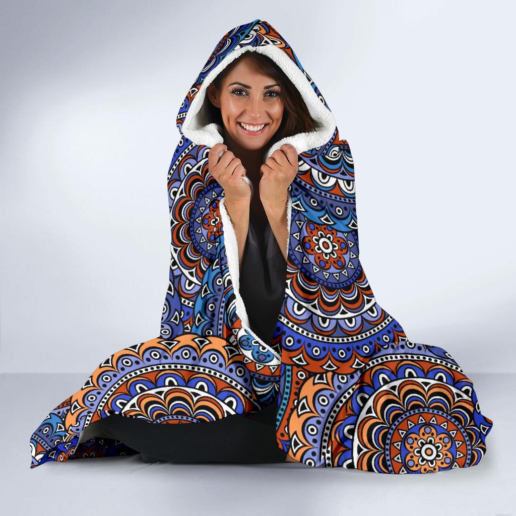 Mandala Boho Chic Design Print Hooded Blanket-JTAMIGO.COM