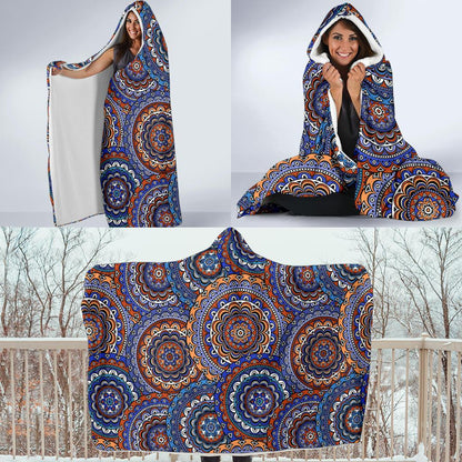 Mandala Boho Chic Design Print Hooded Blanket-JTAMIGO.COM