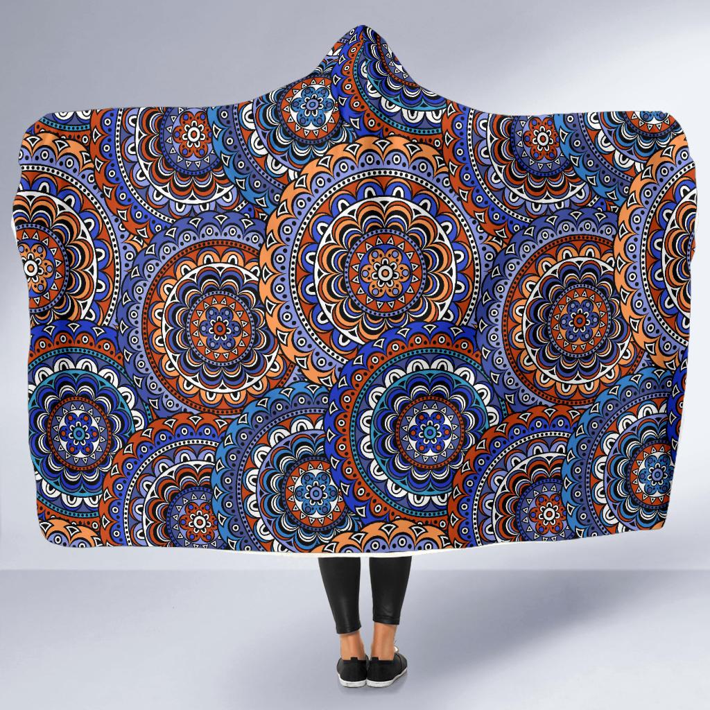 Mandala Boho Chic Design Print Hooded Blanket-JTAMIGO.COM