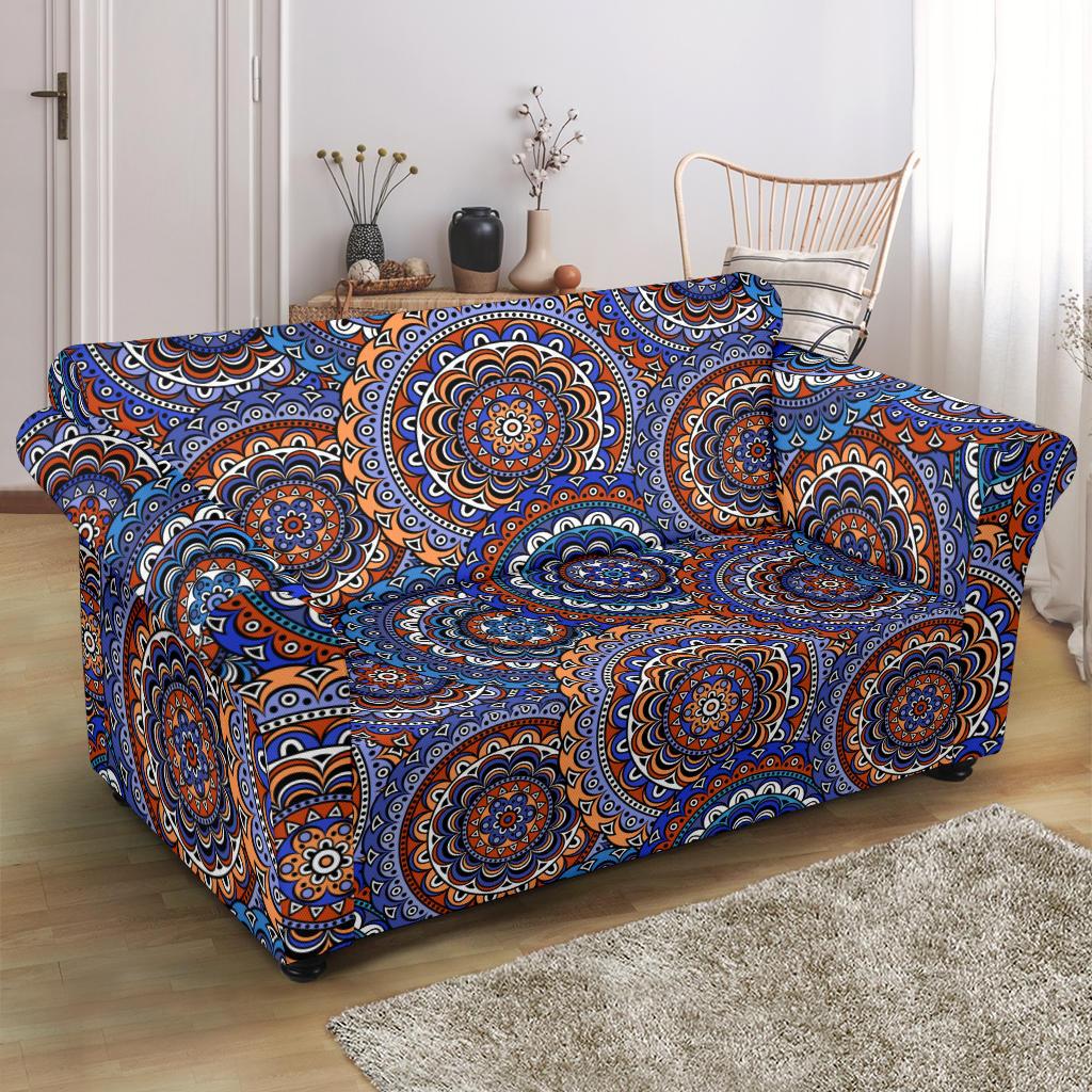 Mandala Boho Chic Design Print Loveseat Slipcover-JTAMIGO.COM